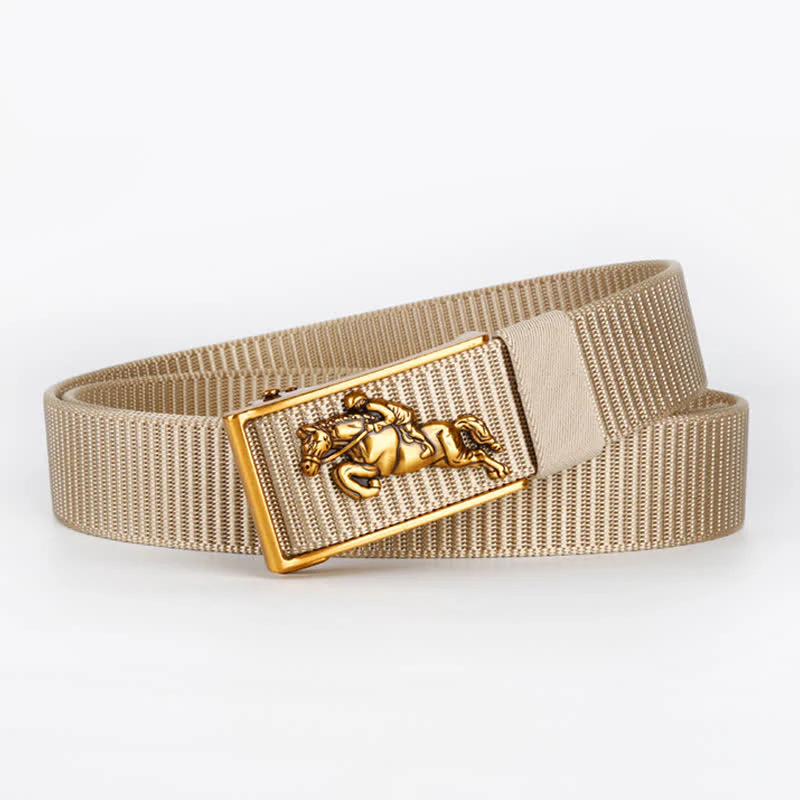 Men's Casual Horse Riding Automatic Buckle Nylon Belt - Image 8