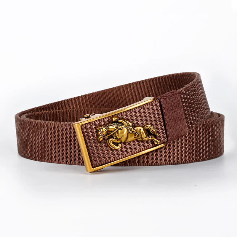 Men's Casual Horse Riding Automatic Buckle Nylon Belt - Image 9