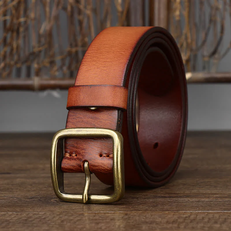Men's Casual Jacket Soft Cowskin Leather Belt - Image 5
