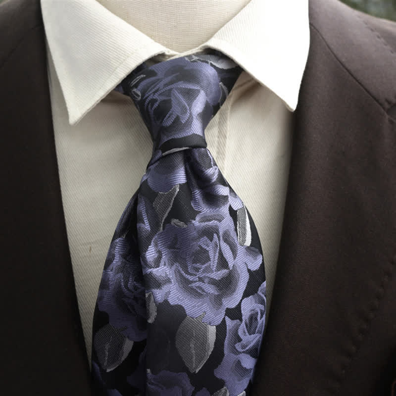 Men's Casual Personality Large Rose Floral Necktie - Image 4