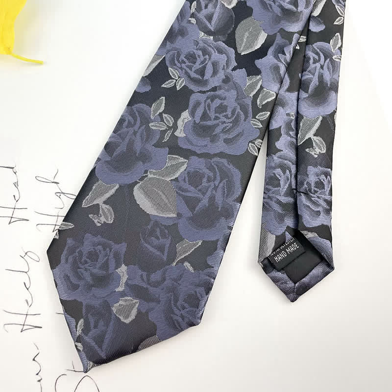 Men's Casual Personality Large Rose Floral Necktie - Image 6
