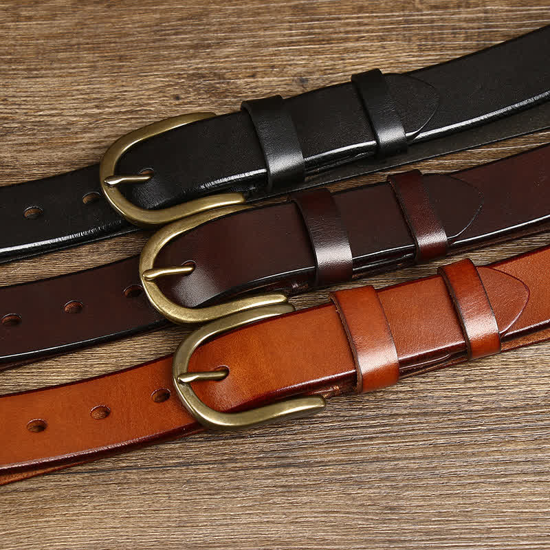 Men's Casual Smooth Glossy Leather Belt - Image 2