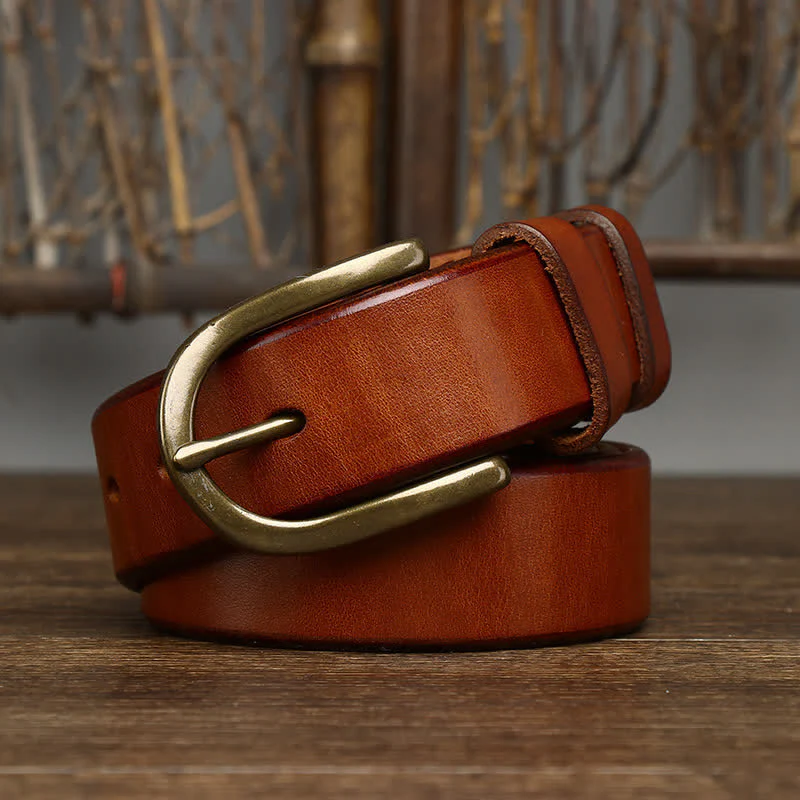 Men's Casual Smooth Glossy Leather Belt - Image 5