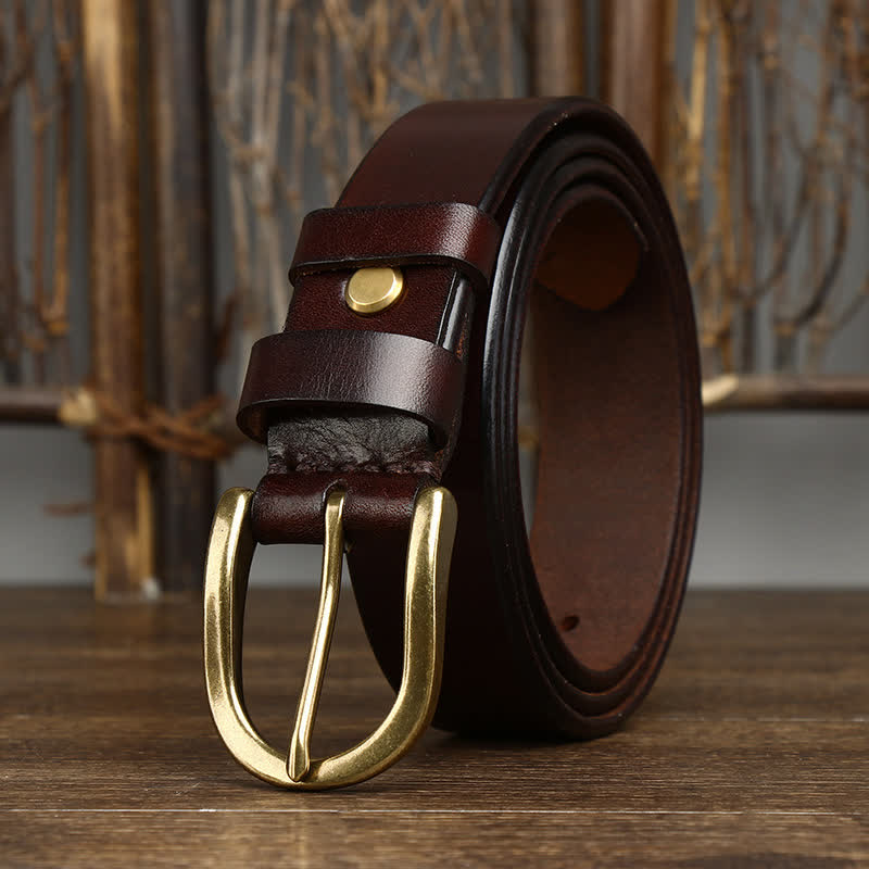 Men's Casual Smooth Glossy Leather Belt - Image 6
