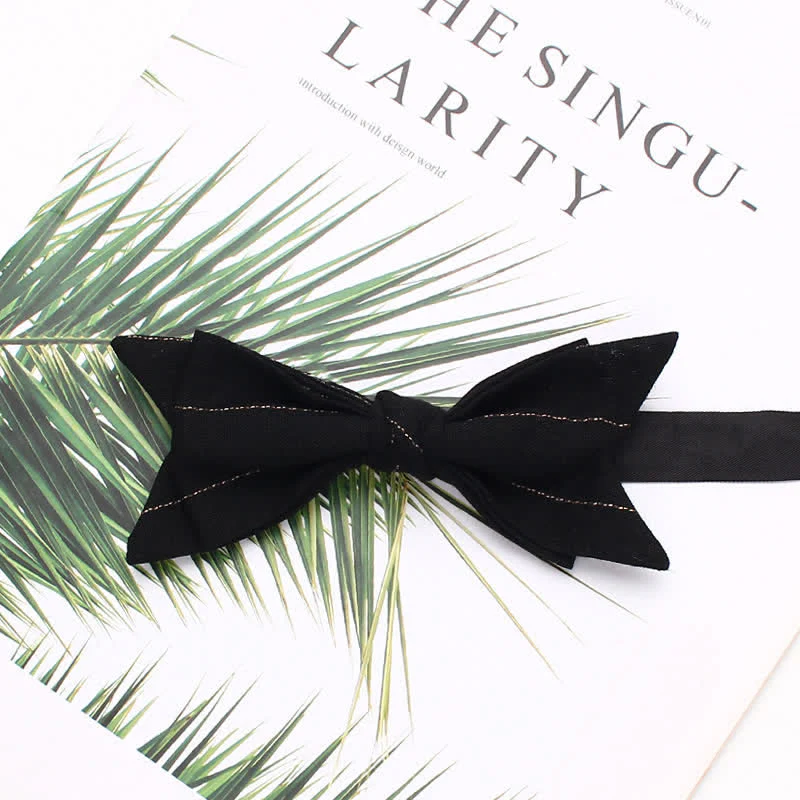 Men's Casual Striped Pointed Shape Wedding Bow Tie - Image 6
