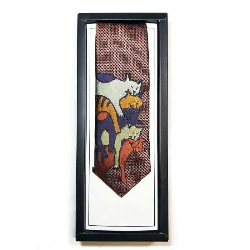Men's Casual Sweetie Cats Snuggling Necktie - Image 3