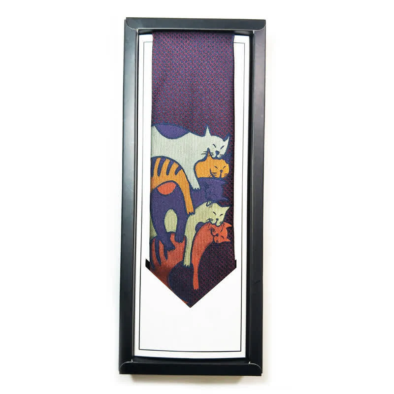 Men's Casual Sweetie Cats Snuggling Necktie - Image 9