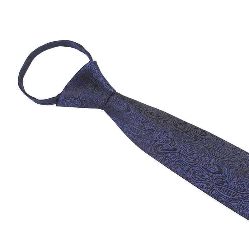 Men's Casual Zipper Tie Paisley Necktie - Image 2
