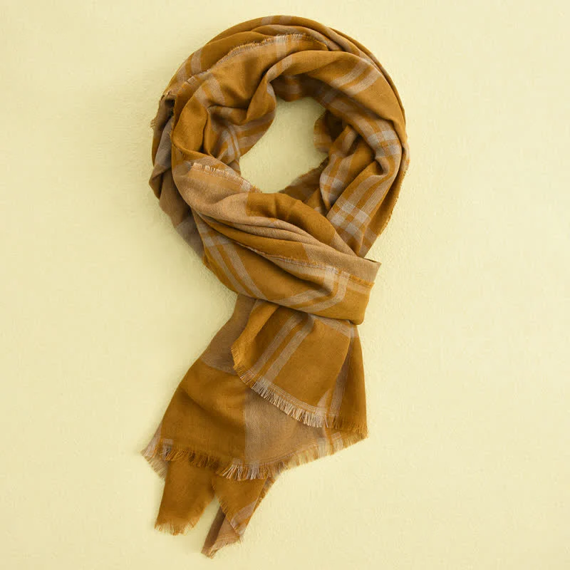 Men's Causal British Style Plaid Scarf - Image 11