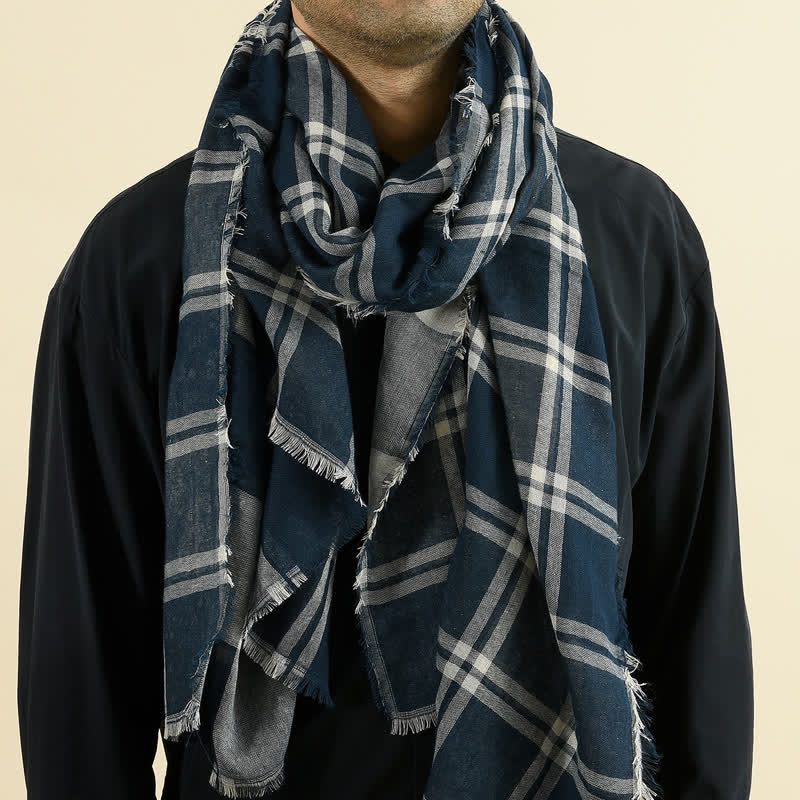 Men's Causal British Style Plaid Scarf - Image 3