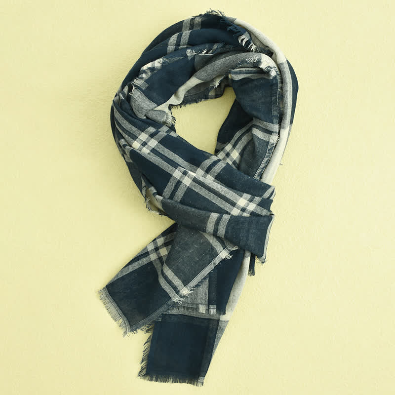 Men's Causal British Style Plaid Scarf - Image 4