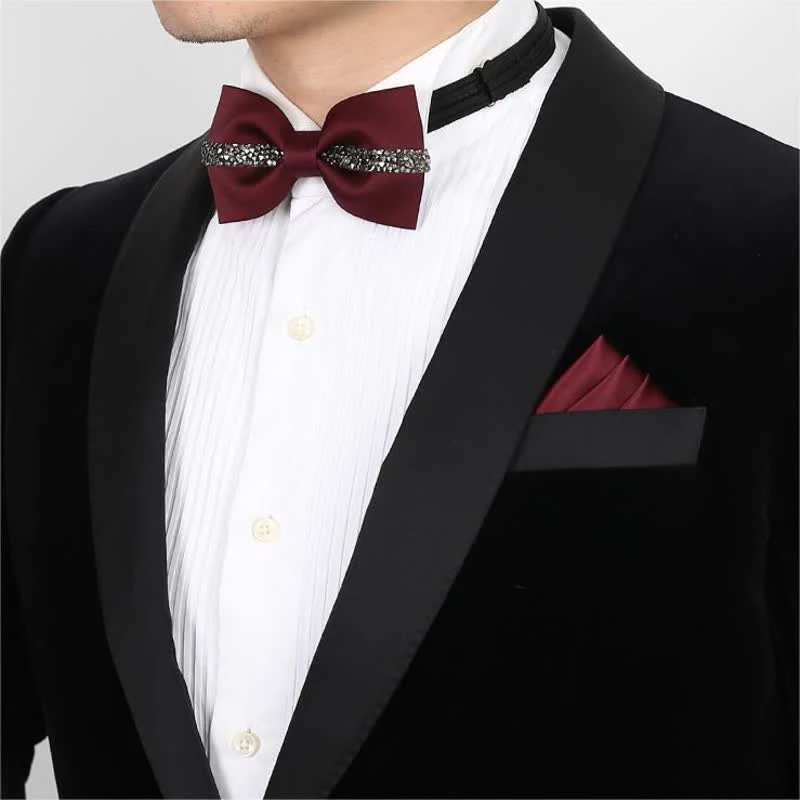 Men's Shining Chain Groom Bow Tie - Image 2