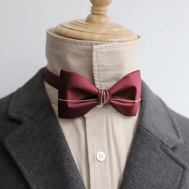 Men's Bling Chain Plain Bow Tie - Image 9