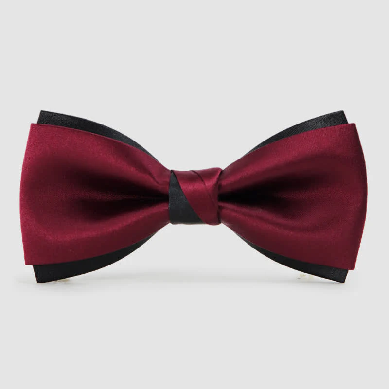 Men's Charming Black & Red Double Layered Bow Tie
