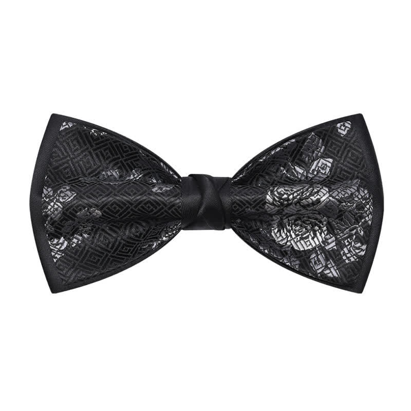 Men's Charming Blossom Checked Pattern Bow Tie - Image 2