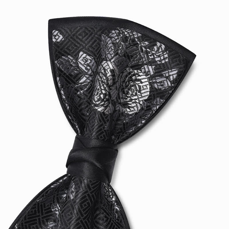 Men's Charming Blossom Checked Pattern Bow Tie - Image 3