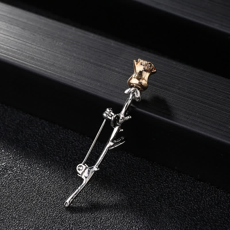 Men's Charming Rose Stem Brooch - Image 4
