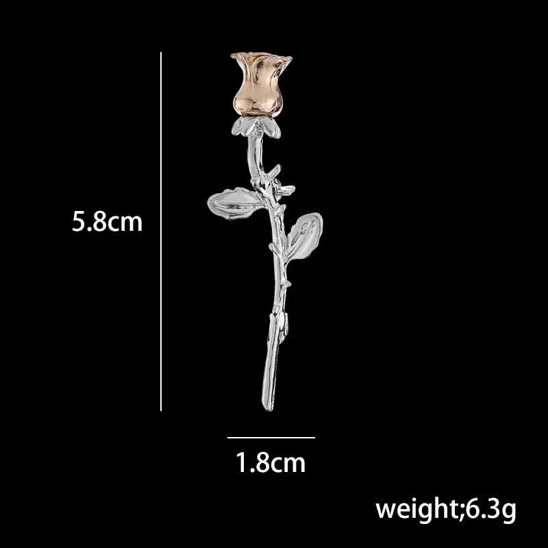 Men's Charming Rose Stem Brooch - Image 5
