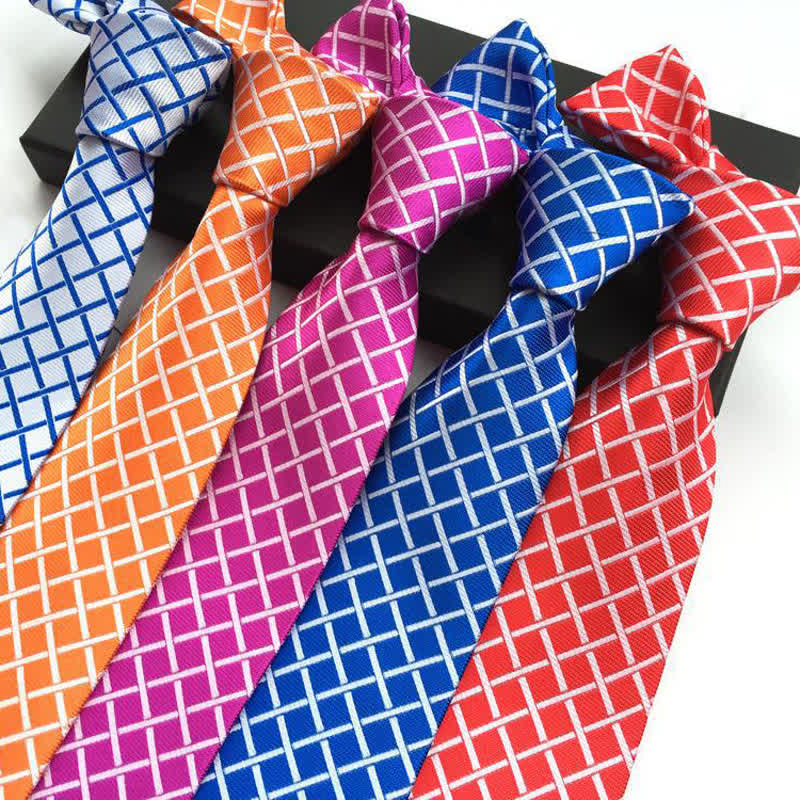 Men's Bright Woven Checked Necktie - Image 2