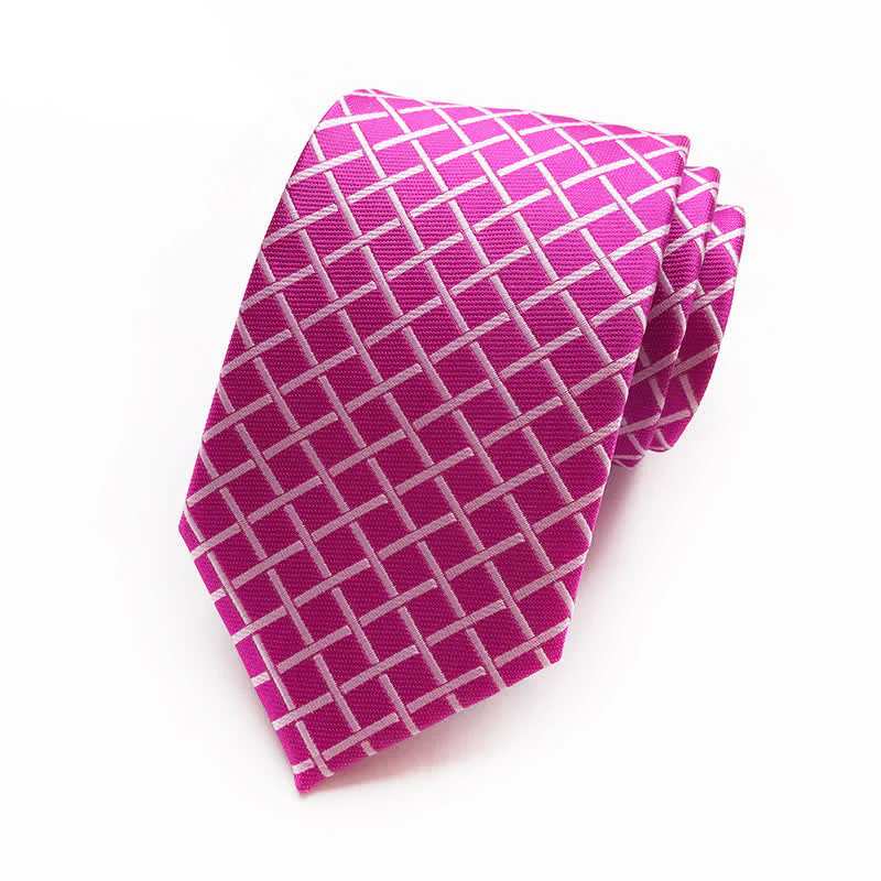 Men's Bright Woven Checked Necktie - Image 6