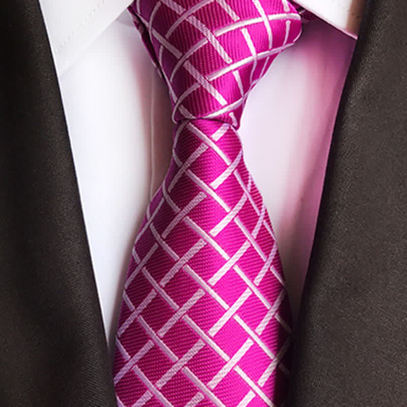 Men's Bright Woven Checked Necktie - Image 7