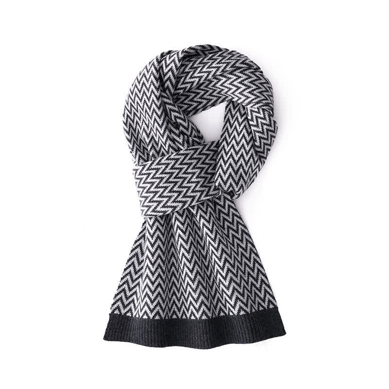 Men's Chevron Pattern Sleek Business Scarf - Image 3