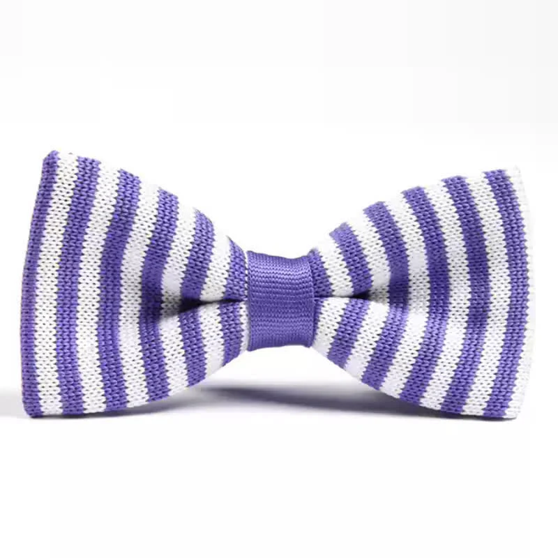 Men's Chic Novelty Striped Knitted Bow Tie - Image 2