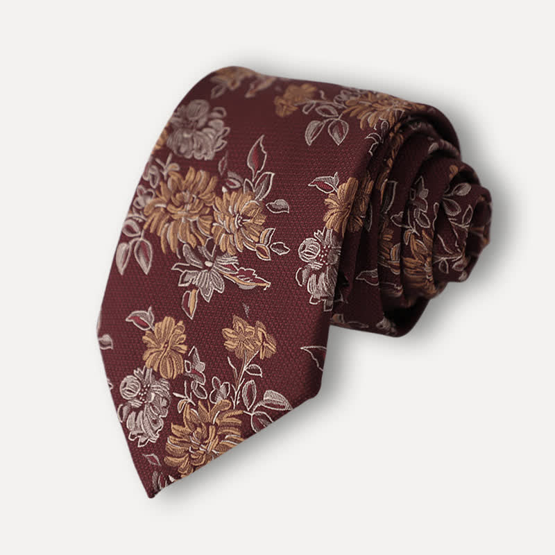 Men's Chrysanthemum Floral Casual Wear Necktie - Image 3