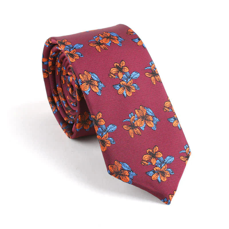 Men's Classic Chic Gentleman Skinny Floral Necktie - Image 4