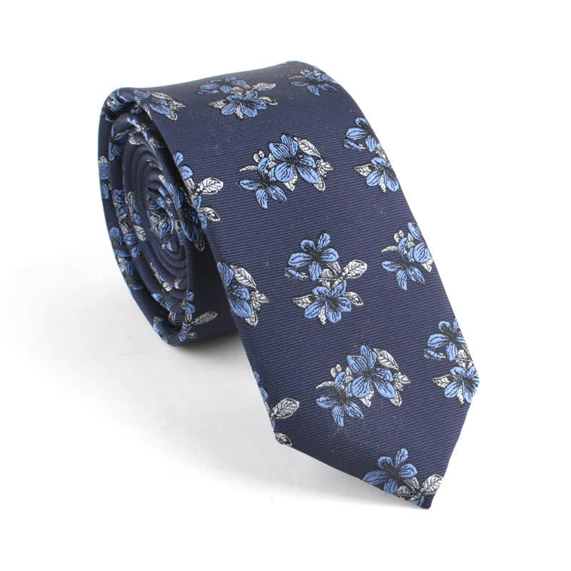Men's Classic Chic Gentleman Skinny Floral Necktie - Image 5
