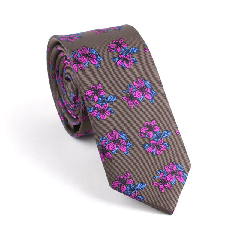 Men's Classic Chic Gentleman Skinny Floral Necktie - Image 6