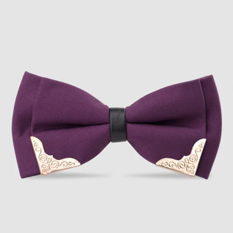 Men's Classic Metal Gold Bow Tie - Image 11