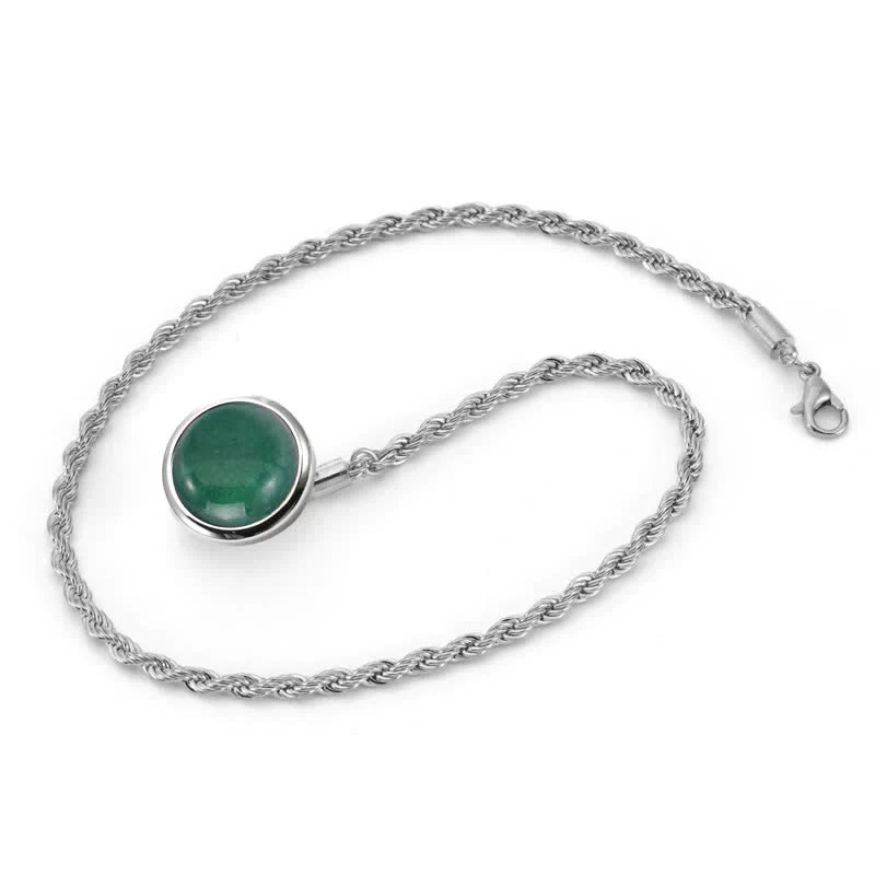 Men's Classic Natural Gemstone Lapel Chain Suit Brooch With Hanging Chain - Image 11
