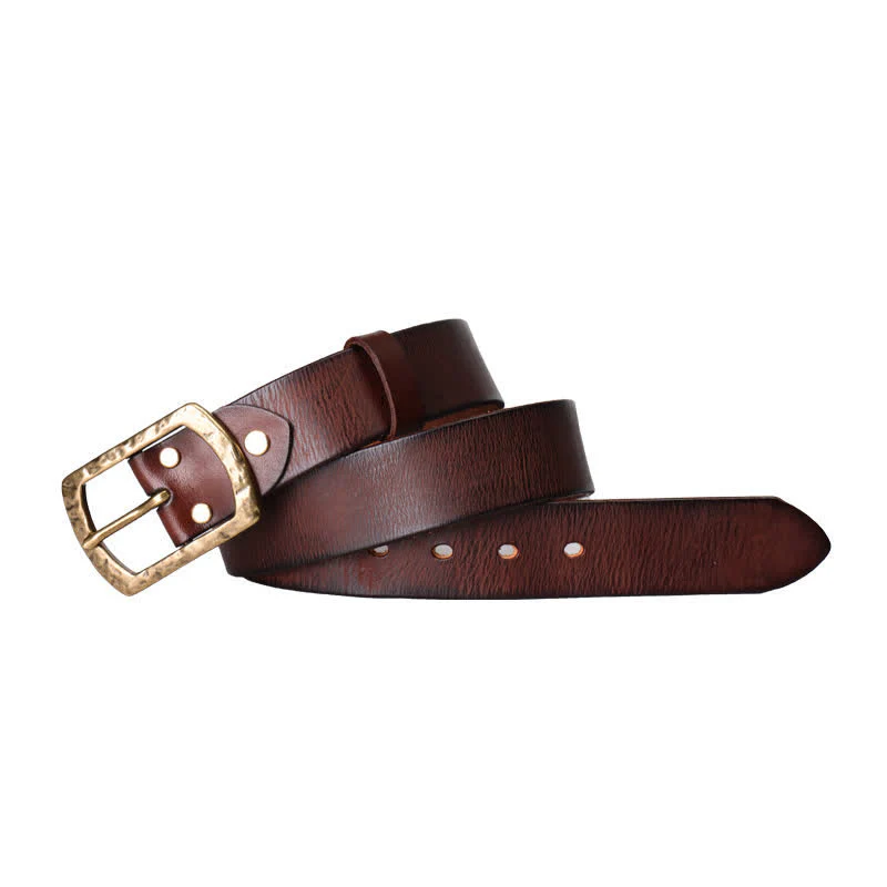Men's Classic Retro Distressed Design Leather Belt - Image 2