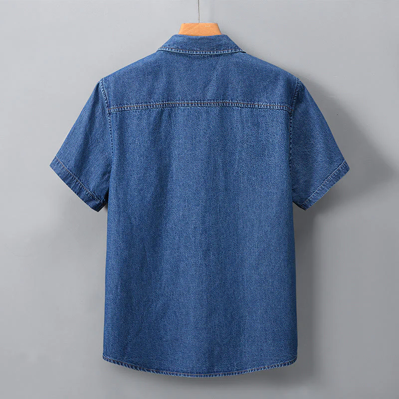 Men's Classic Retro Double Pockets Denim Shirt - Image 4