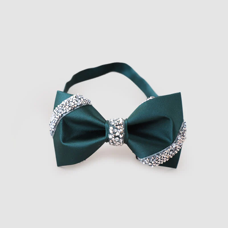 Men's Classic Rhinestone Embellished Bow Tie - Image 13