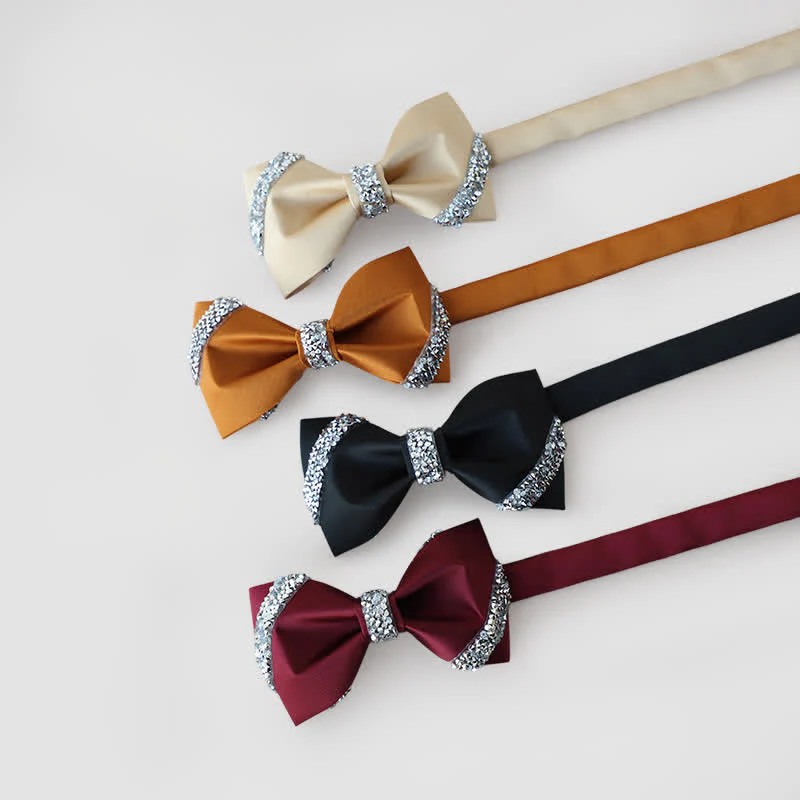 Men's Classic Rhinestone Embellished Bow Tie - Image 2