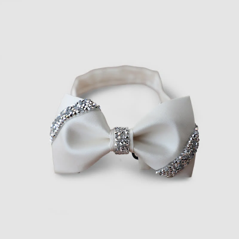 Men's Classic Rhinestone Embellished Bow Tie - Image 4