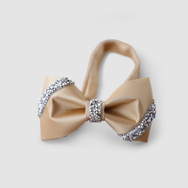 Men's Classic Rhinestone Embellished Bow Tie - Image 7