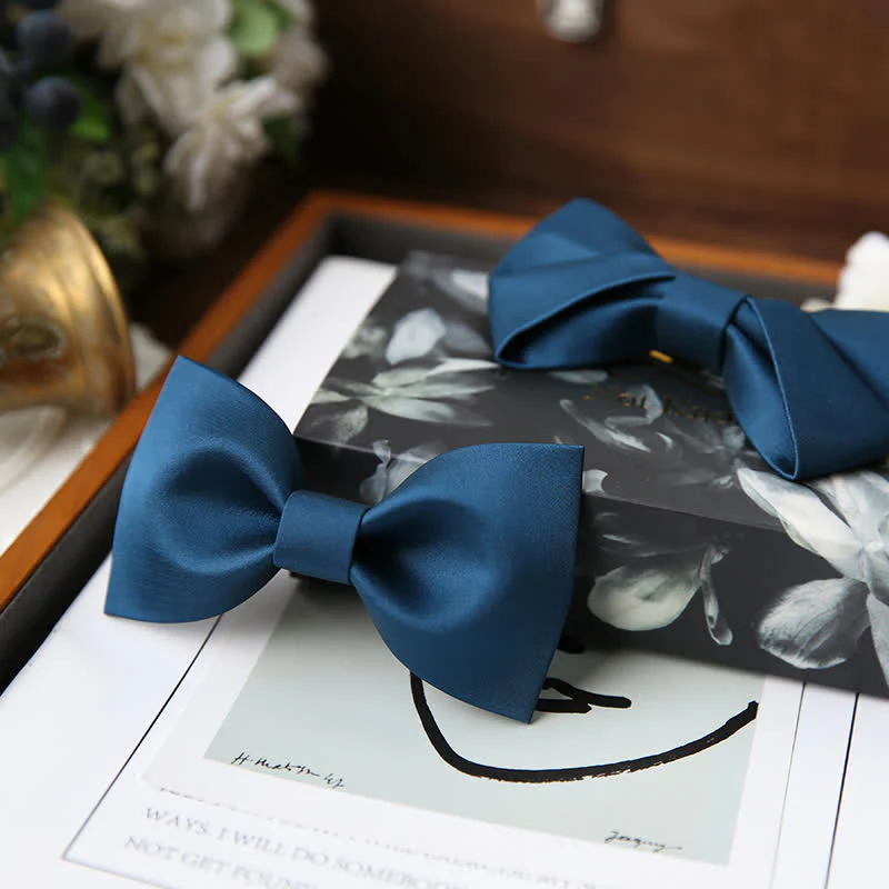 Men's Classic Simple Solid Color Wedding Bow Tie - Image 4