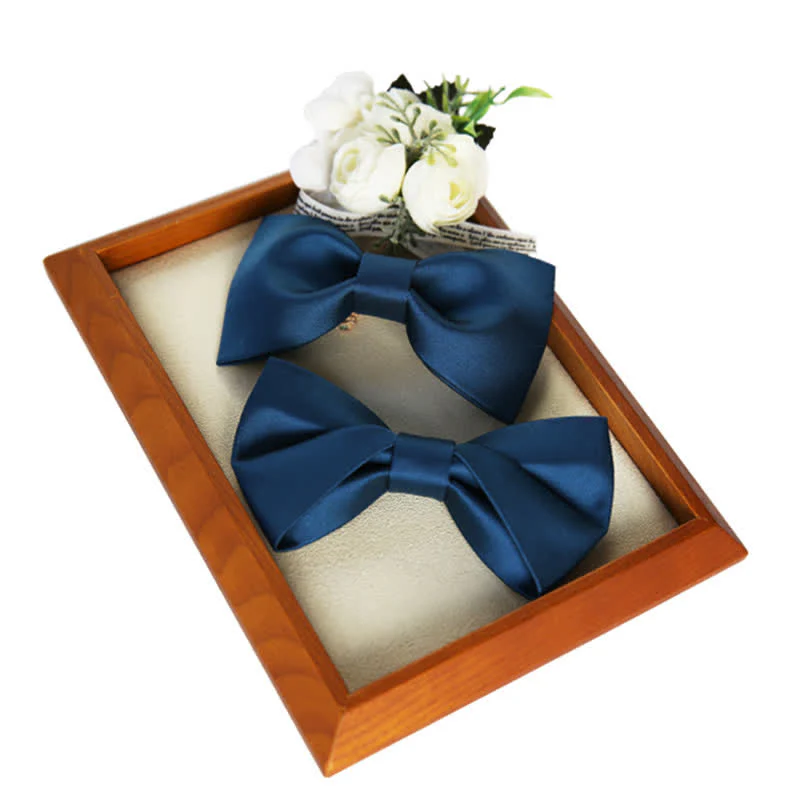 Men's Classic Simple Solid Color Wedding Bow Tie - Image 5