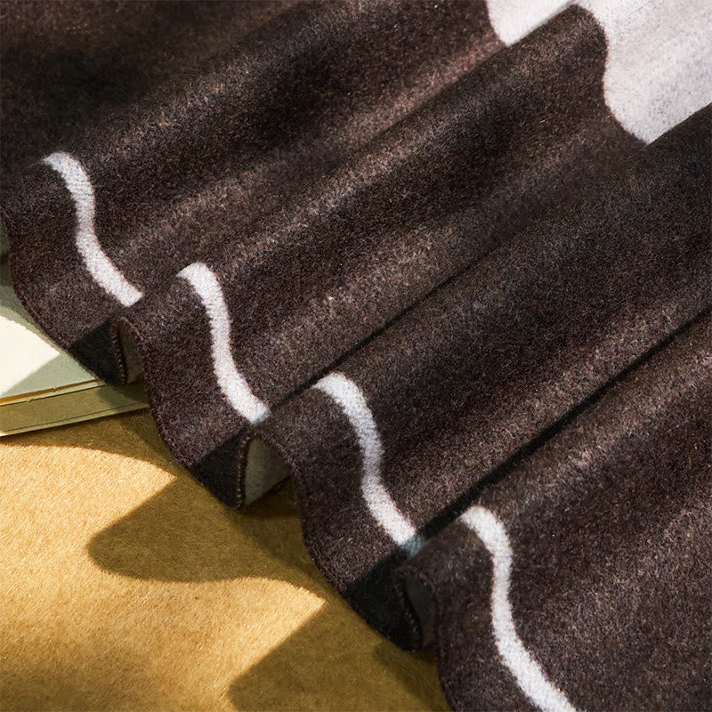 Men's Classic Striped Accent Warm Tassel Scarf - Image 5