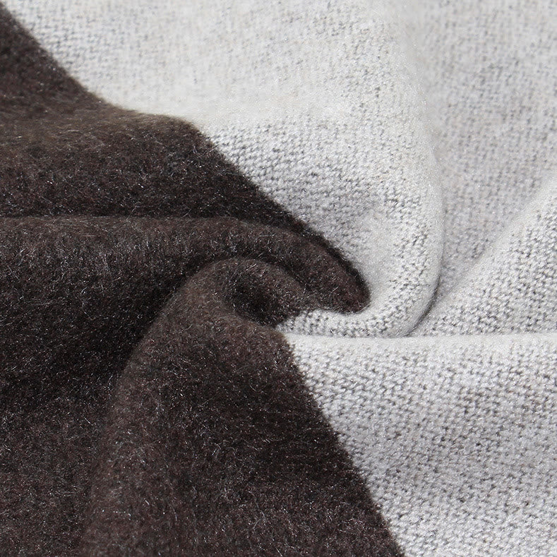 Men's Classic Striped Accent Warm Tassel Scarf - Image 6