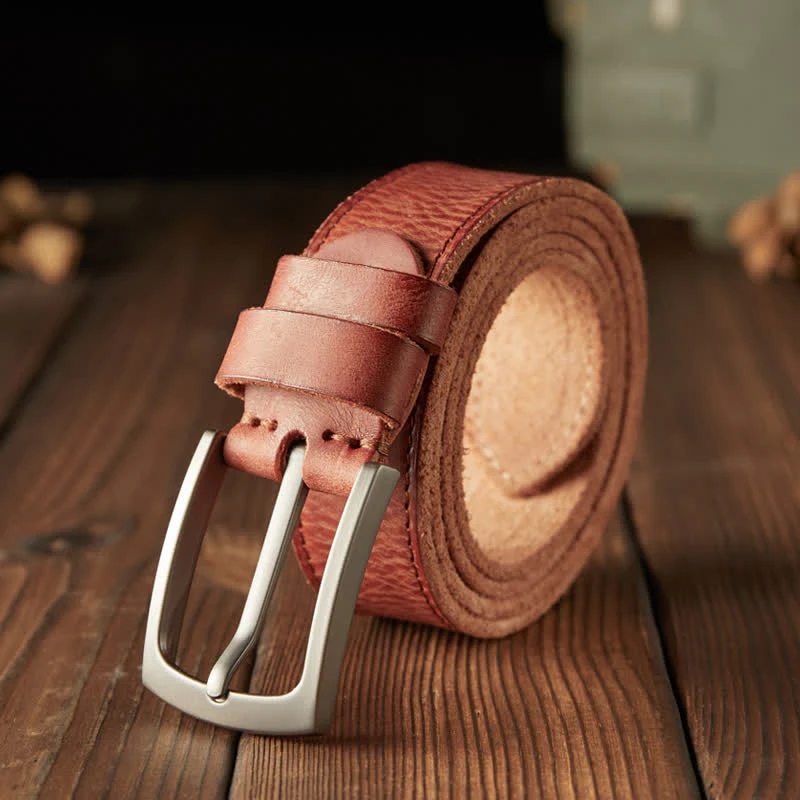 Men's Classic Textured Cowboy Leather Belt - Image 12