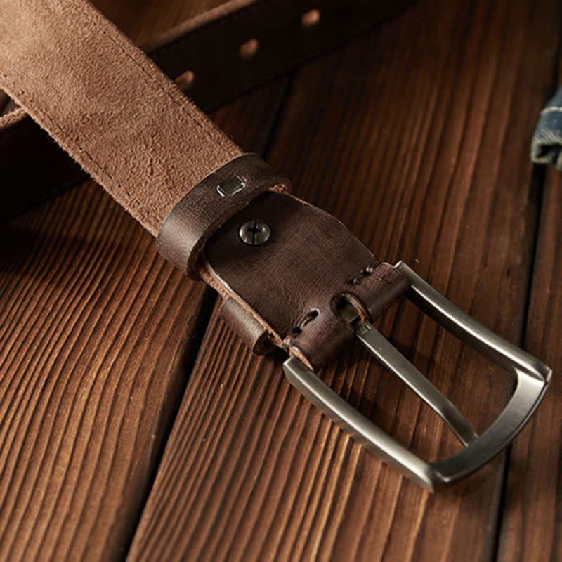 Men's Classic Textured Cowboy Leather Belt - Image 9