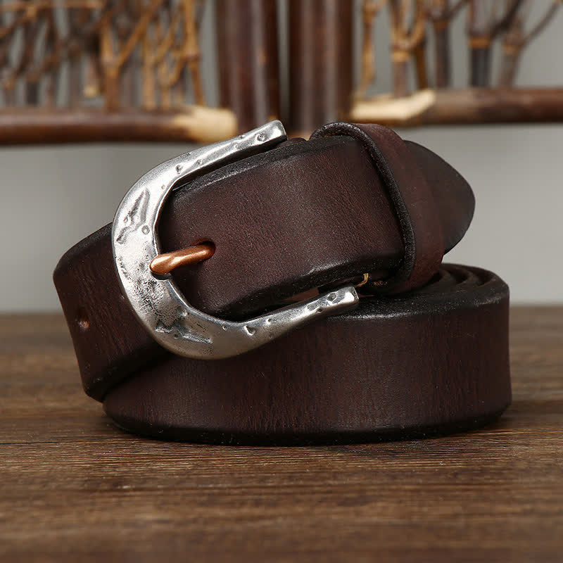 Men's Classic Vintage Carved Buckle Leather Belt - Image 7