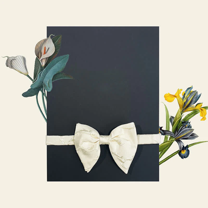 Men's Classical Floral Jacquard Oversized Pointed Bow Tie - Image 3