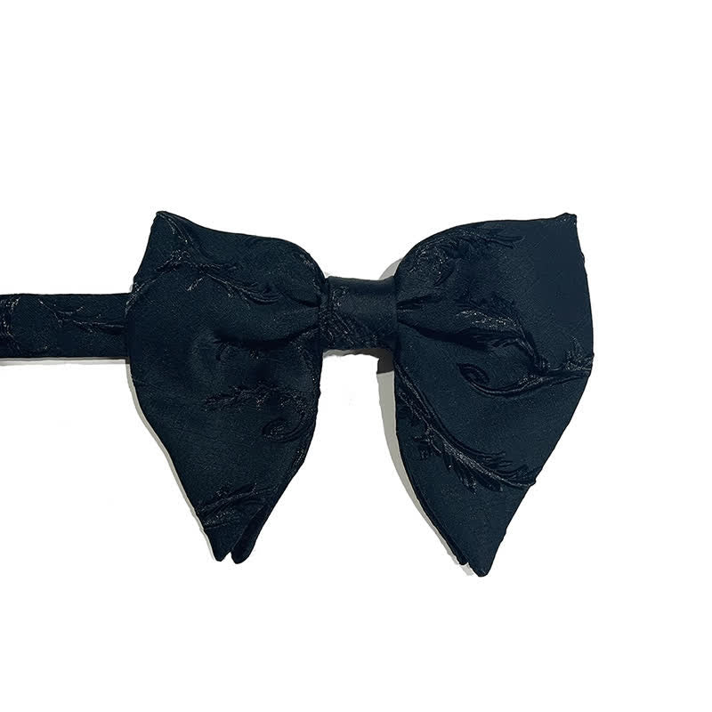 Men's Classical Floral Jacquard Oversized Pointed Bow Tie - Image 5