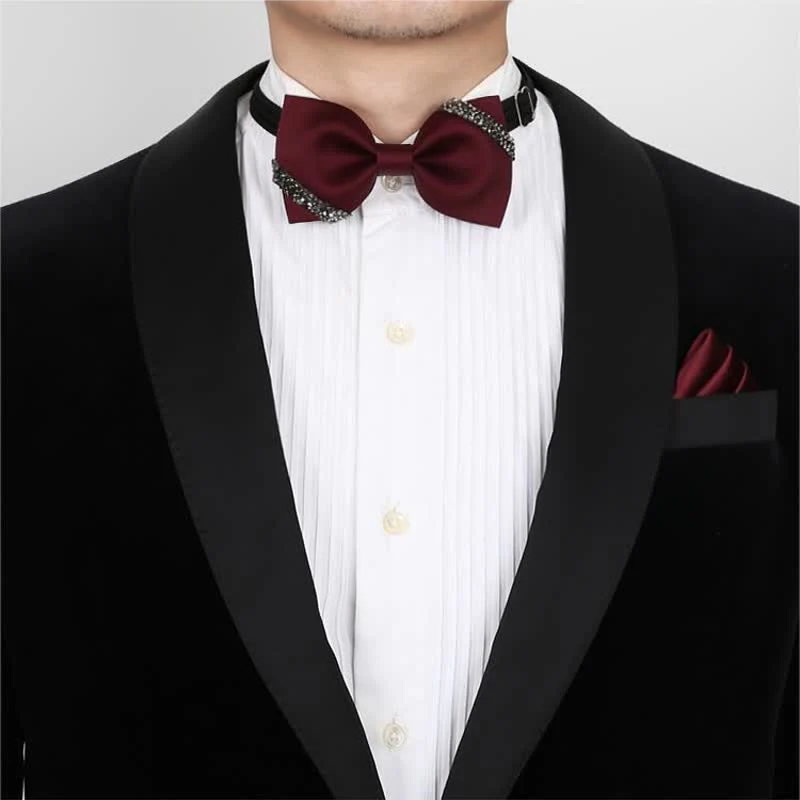 Men's Classy Rhinestone Wedding Bow Tie - Image 3