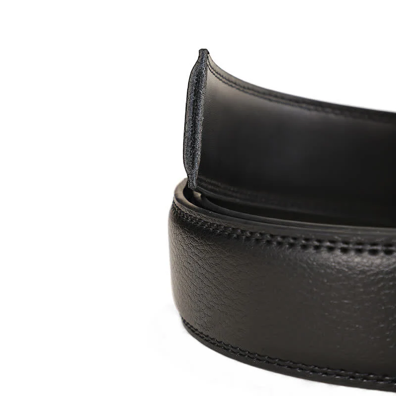 Men's Classy Sliding Buckle Ratchet Leather Belt - Image 5